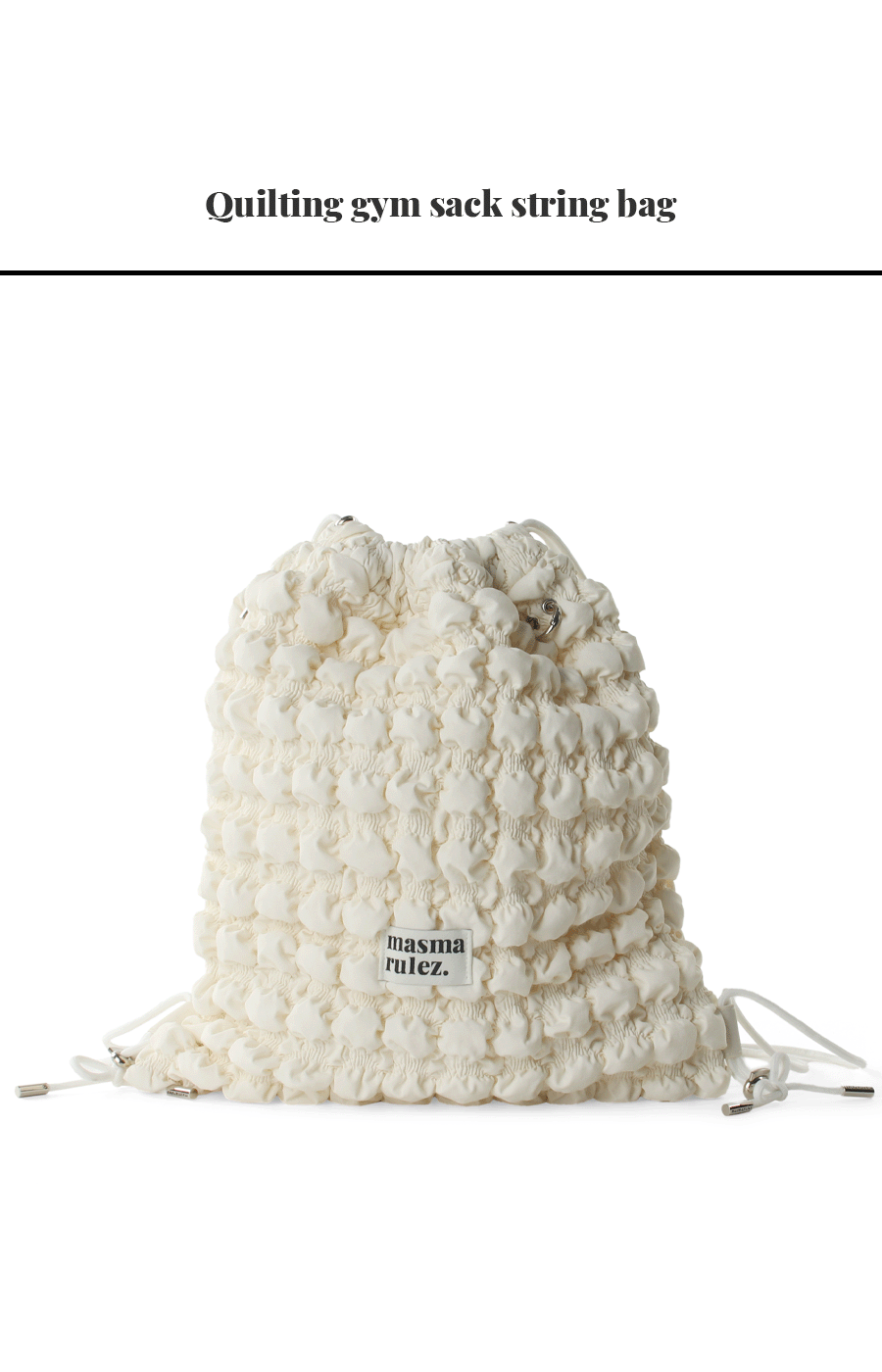 ★masmarulez★ Quilting gym sack string bag Ivory Gym sack string bag _ plaid check ivory : Masmarulez [마스마